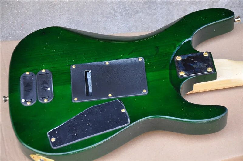Miniatura: Stock, left hand guitar new green, real photos, free shipping