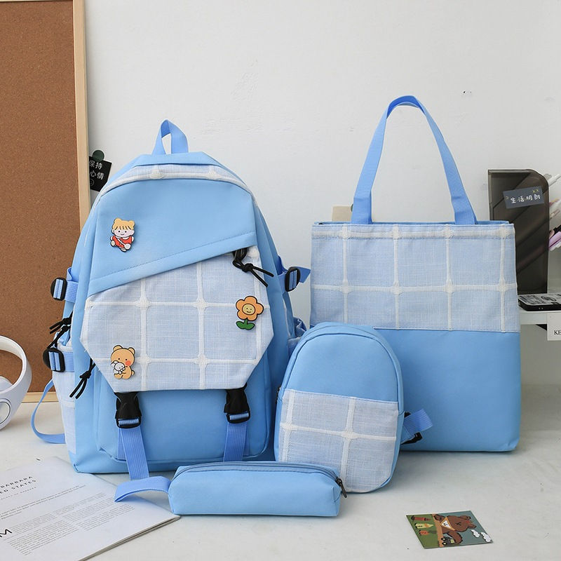 Miniatyrbilde: Women's Korean Style Plaid Backpack