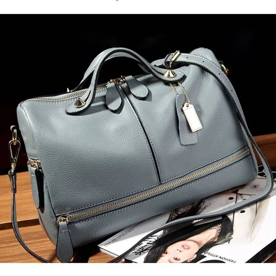 Miniatyrbild: Fashion Women Genuine Leather Tote Handbag Pillow Shoulder Crossbody Satchel Bag