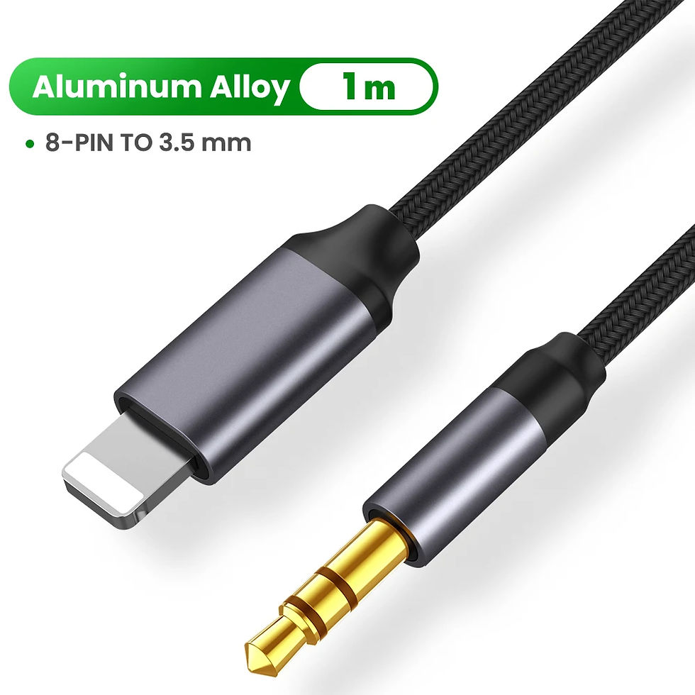 Thumbnail: For iPhone Aux Cord Lightning 3.5mm Headphone Audio Jack Aux Cable Car Adapter F