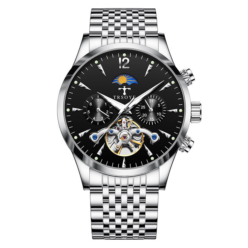 Thumbnail: Men's Tourbillon Luminous Waterproof Hollow Out Mechanical Watch