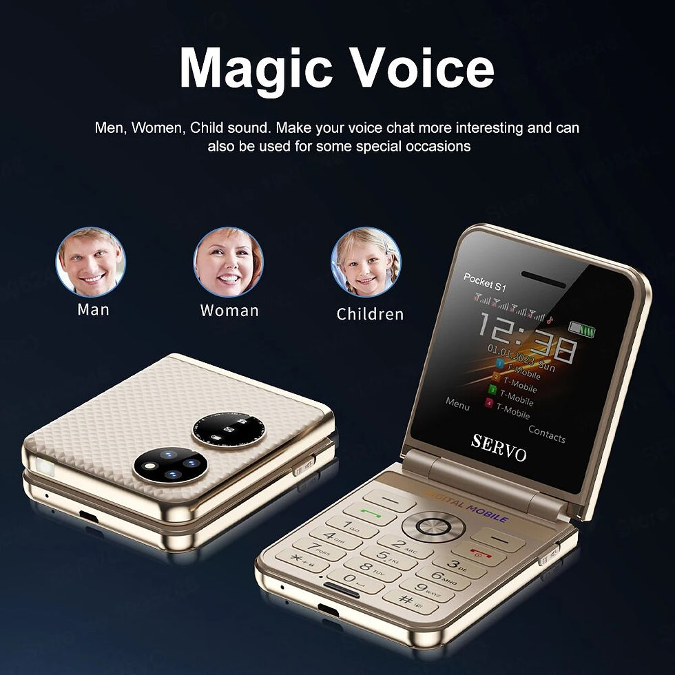 Miniatyrbilde: SERVO Pocket S1 New Style Flip Mobile Phone 4 SIM Cards 2G GSM 2.4'' Screen Torc