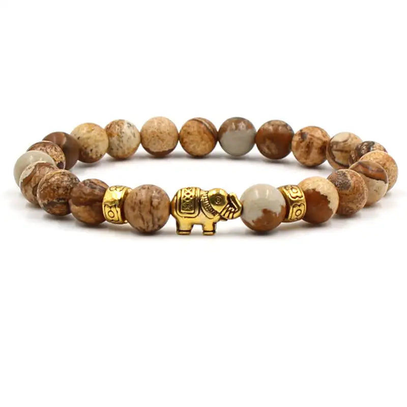 Miniatura: New Arrival Handmade Charm Men Bracelet Volcanic Natural Stone Tiger Eye Elephan