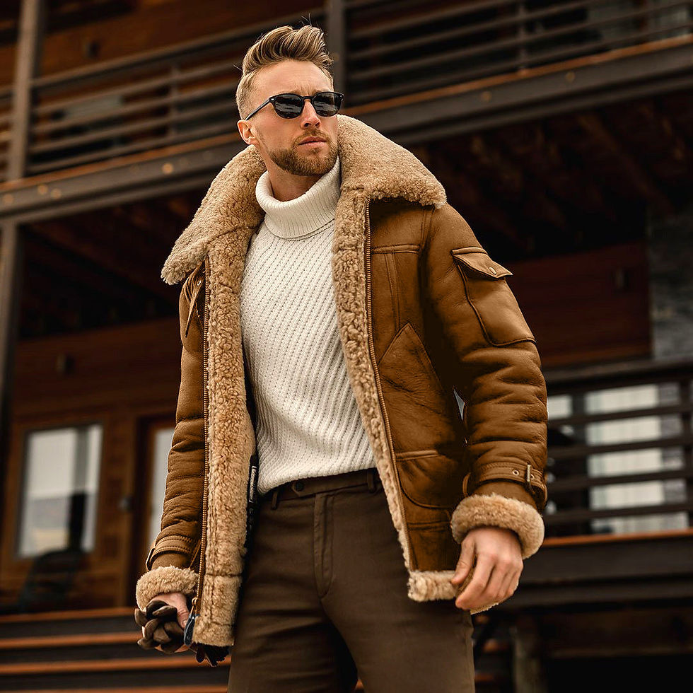 Thumbnail: Product Leather and Fur Integrated Men's Jacket Thickened Mid length Jacket Autu
