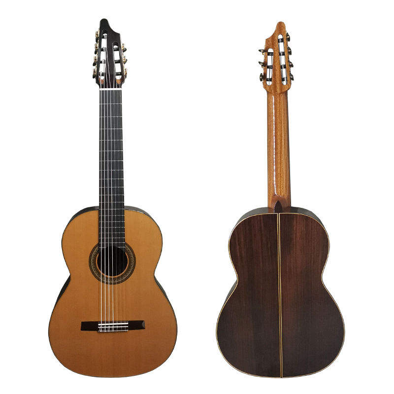 Miniatura: Aiersi 7 string handmade cedar top classical guitar with hard guitar case