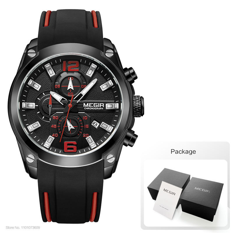 Thumbnail: Megir Men's Chronograph Analog Quartz Watch With Date, Luminous Hands