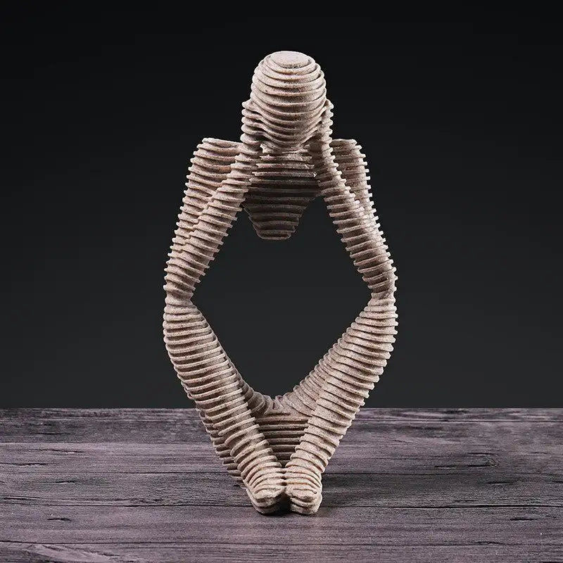 Thumbnail: JOLOVE Nordic Abstract Thinker Statue Resin Figurine Office Home Decoration Desk