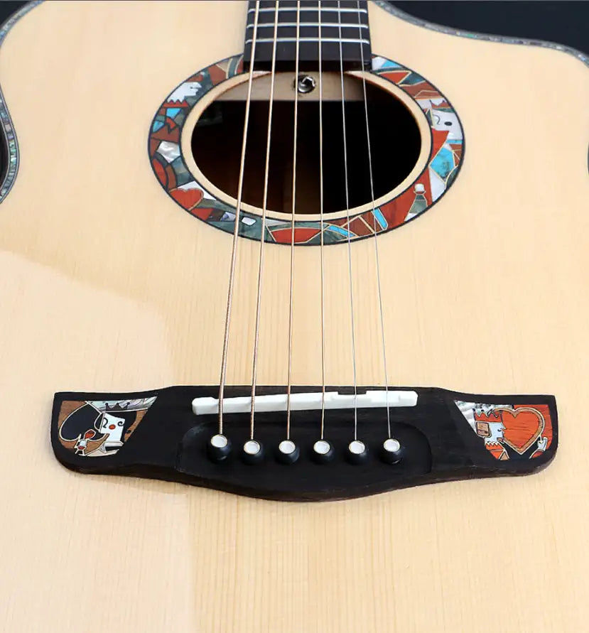 Miniatura: Handmade musical instruments guitar with Solid wood acoustic guitar high quality