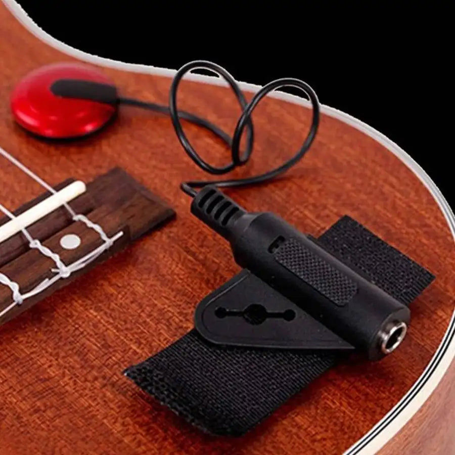 Thumbnail: Piezo Contact Microphone Pickup Part For Guitar Violin Ukulele Banjo+Clamp Strap