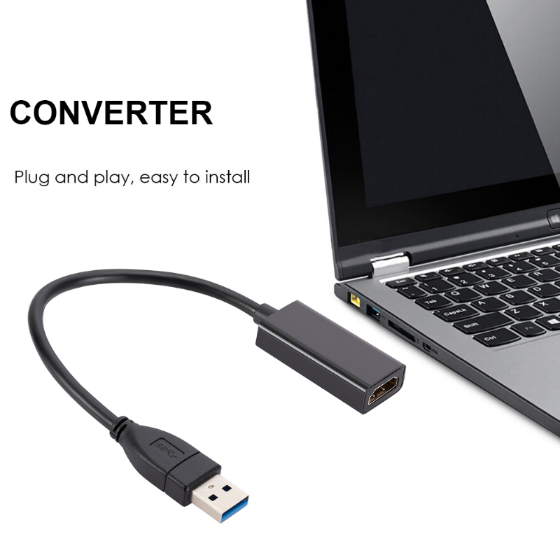 Miniatyrbild: GRWIBEOU USB3.0 to HDMI Compatible Adapter USB 2.0 to HDMI Compatible Multi Moni