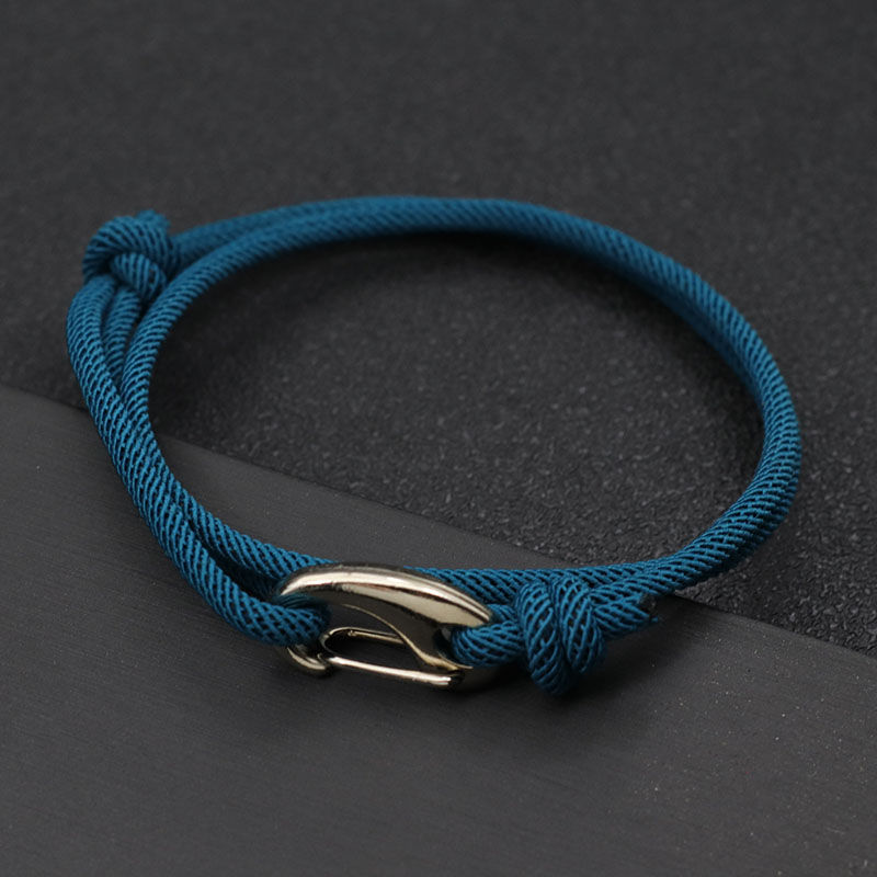 Thumbnail: New Adjustable 3mm Thin Cord Bracelet Homme Double Layer Handmade Weaven Rope Br