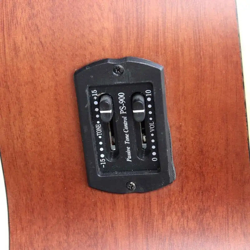 Miniatura: Guitare basse acoustique électrique à 4 cordes pour gaucher, design cutway, fini