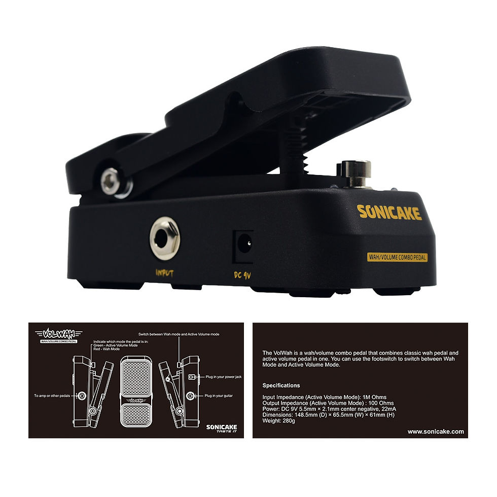 Miniature : Sonicake 2 in 1 Active Volume Vintage Wah Guitar Effects Pedal QEP-01 Worldwide 