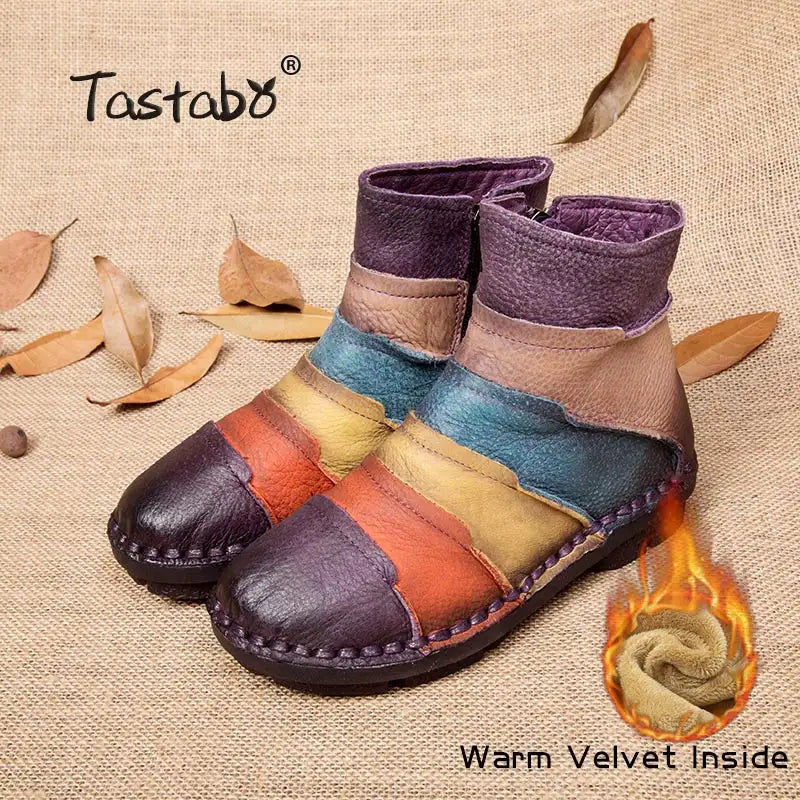 Μικρογραφία: Tastabo Hot Sale Shoe Martin Boots Genuine Leather Ankle Shoes Vintage Casual Sh