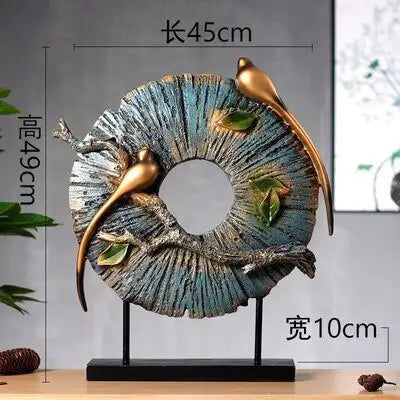 Miniatyrbild: Statue d'oiseau en résine ronde européenne, décoration de maison, artisanat créa