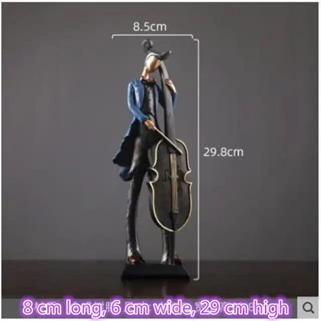 Miniature : European Resin Musician Music Band Statues Decoration Home Livingroom Bar Cafe D