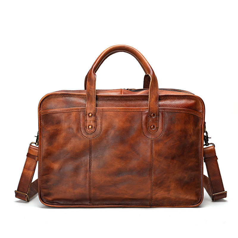 Miniatura: Large Capacity Multifunctional Vintage Leather Men's Briefcase