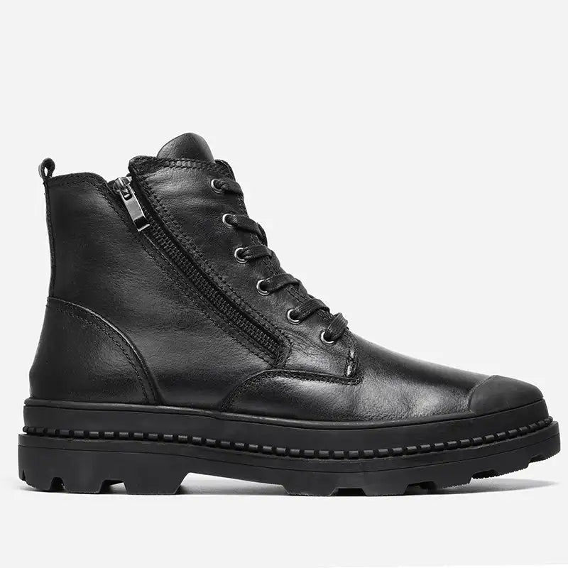 Miniatyrbilde: Natural Cow Leather Men Winter Boots 2018 Handmade Retro Men Shoes #CX9550JM