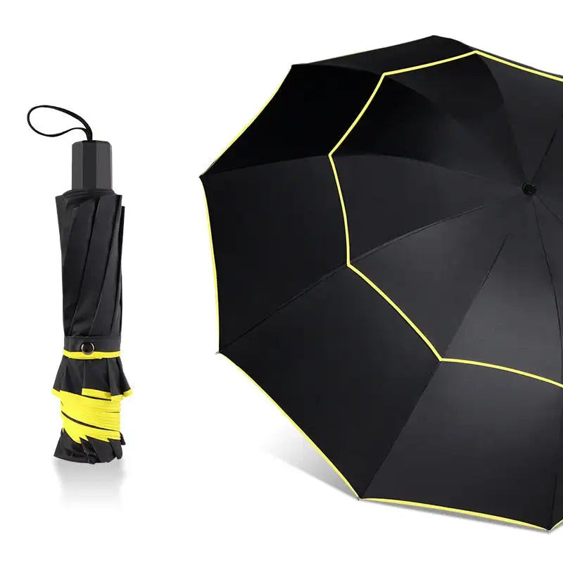 Thumbnail: Qualité grand parapluie 130cm Double couche pliant parapluie pluie femmes 10 côt