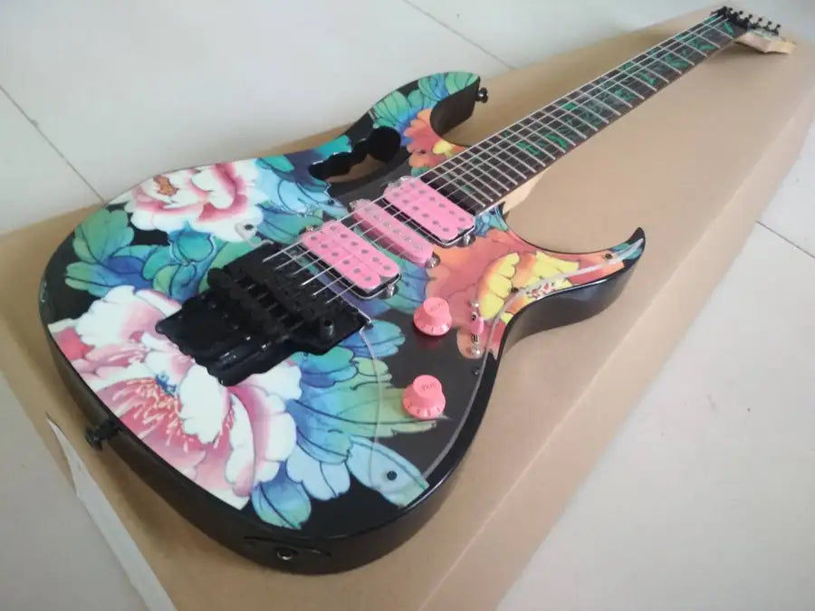Thumbnail: Coral flower top 7V electric guitar 21 to 24 frets deeply scalloped neck with pi