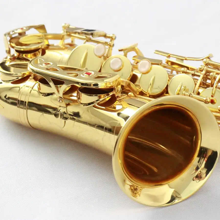 Miniatura: Best Selling Orchestra B Flat Engraved Gold Lacquered Alto Saxophone