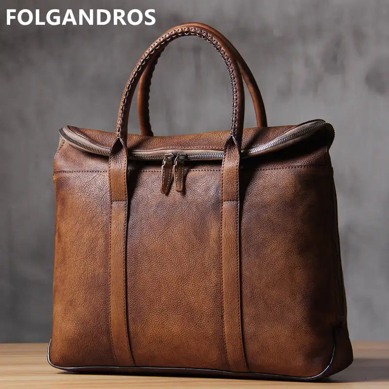 Miniatura: 2019 Brand Luxury Men's Briefcases Genuine Leather Laptop Bag Designer Handmade 