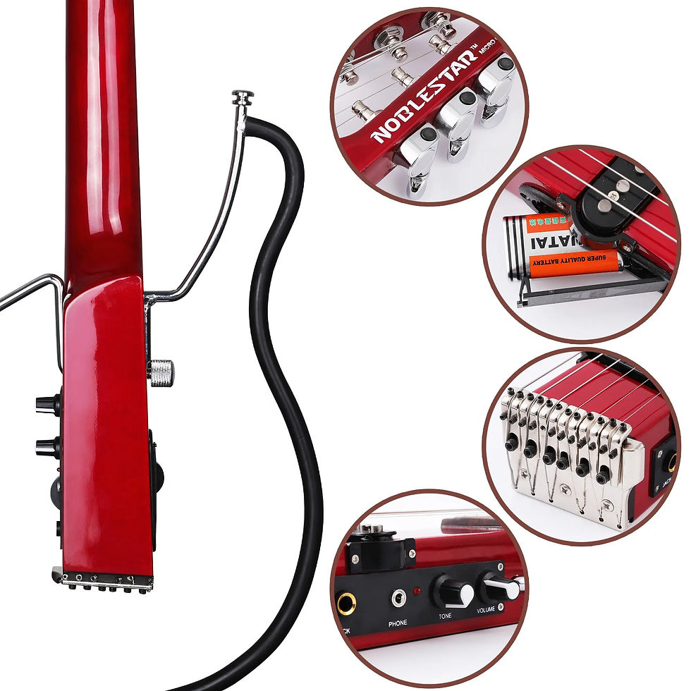 Miniaturebillede: NOBLESTAR  BRAND MICROSTAR TRAVEL ELECTRIC GUITAR WITH CARRING BAG