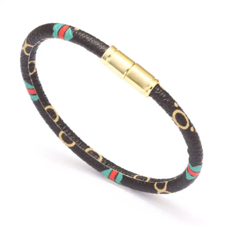 Miniatura: Trendy Product New Arrivals Handmade Colorful Rope PU Leather Bracelet With Magn