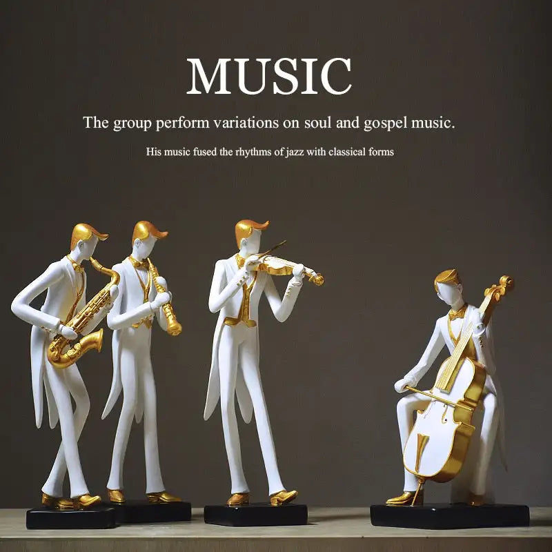 Thumbnail: Modern Musician Character people Home Decoration Violin Piano Cello Band Crafts 