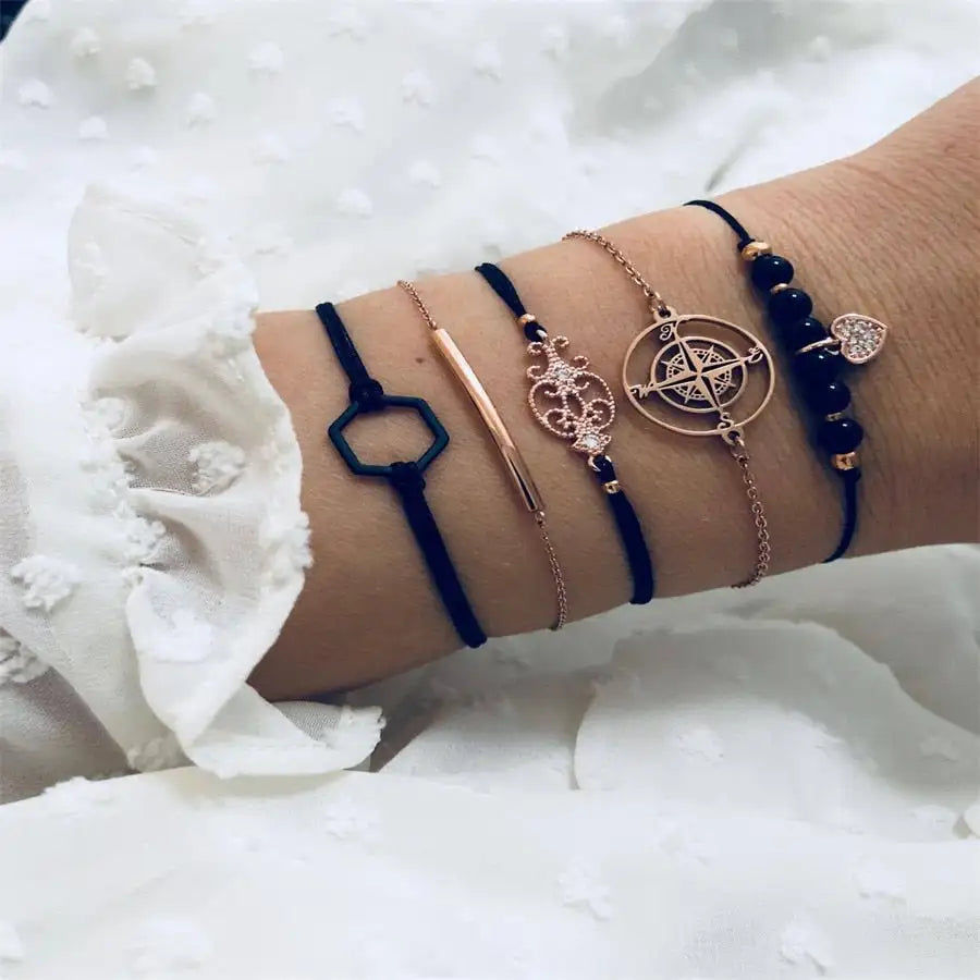 Miniatura: 30 Style Boho Bangle Elephant Heart Shell Star Moon Bow Map Crystal Bead Bracele