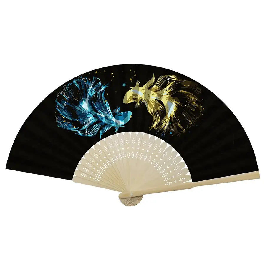 Miniature : Handmade Skeleton Oil Painting  by numbers Folding Fan  coloring By Numbers DIY 
