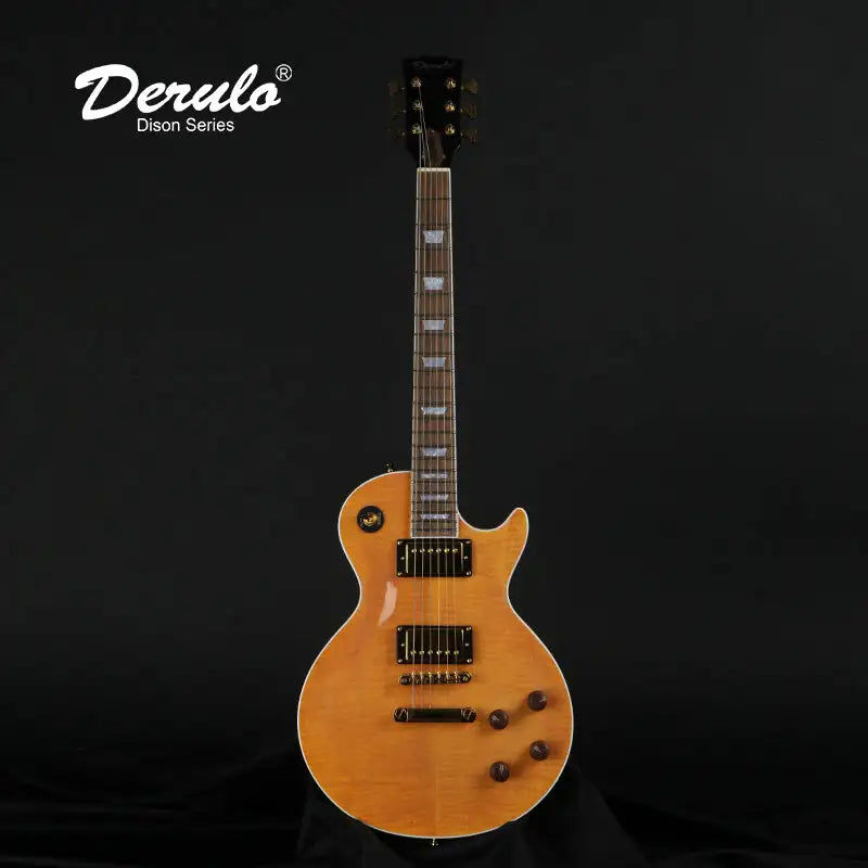 Miniatyrbilde: Derulo LP Electric Guitar OEM Custom LP Guitar Nature Flamed Maple Top Good Qual