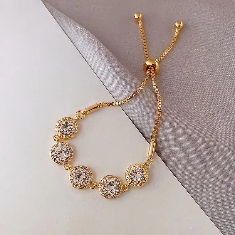 Miniaturebillede: 2021 fashion adjustable raw crystal bracelet women