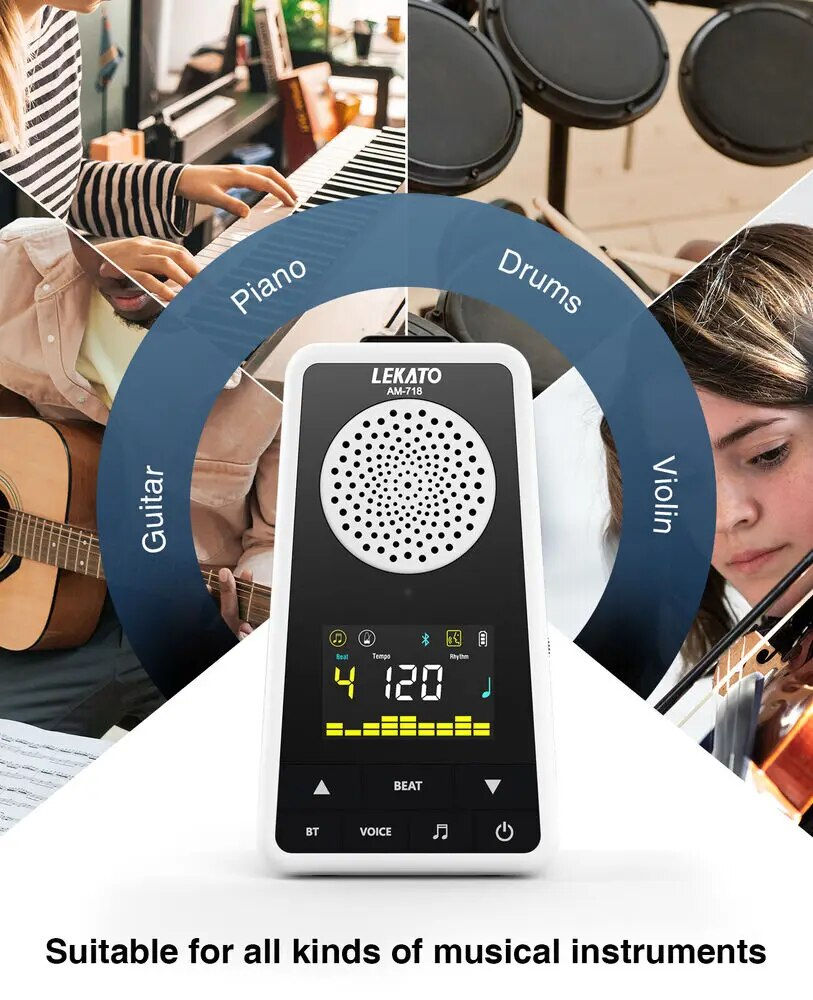 Miniatura: LEKATO Bluetooth Speaker Electronic Digital Metronome 2-in-1 Rechargeable
