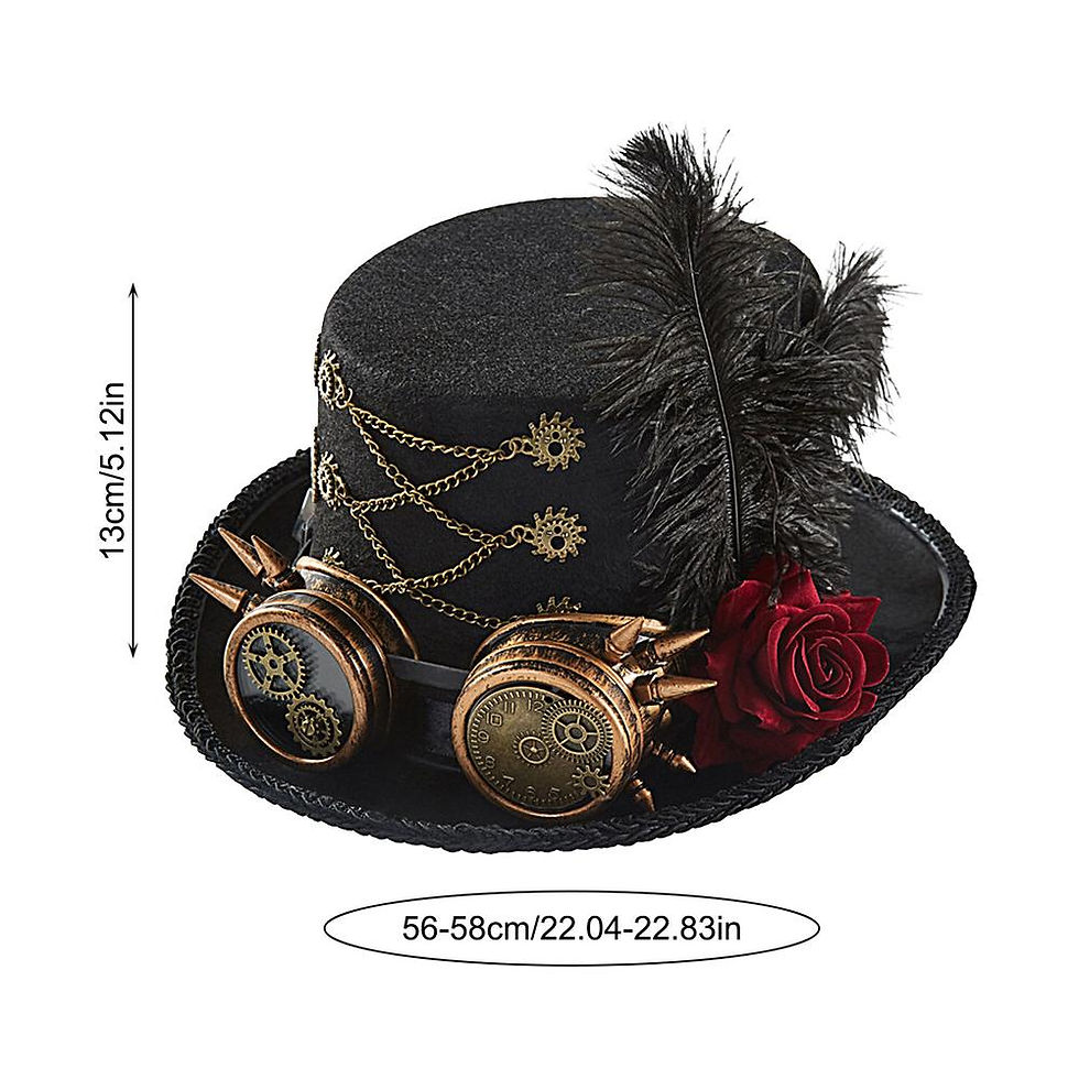섬네일: Gothic Steampunk Top Hats Gothic Costume Carnival Unisex Glasses For