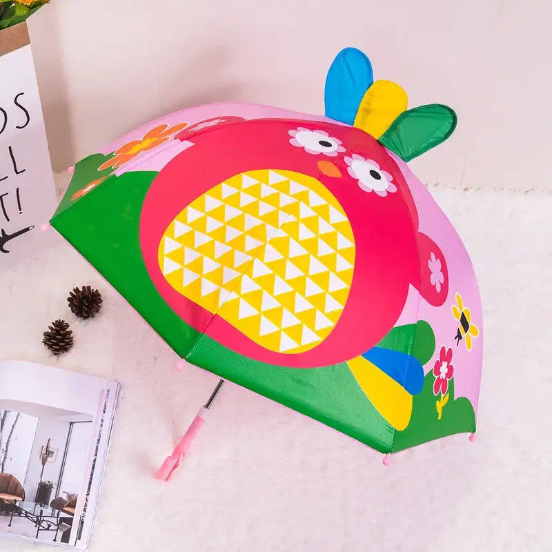 Thumbnail: 3D animaux imprimer mignon parapluie pour garçon enfants dessin animé longue poi