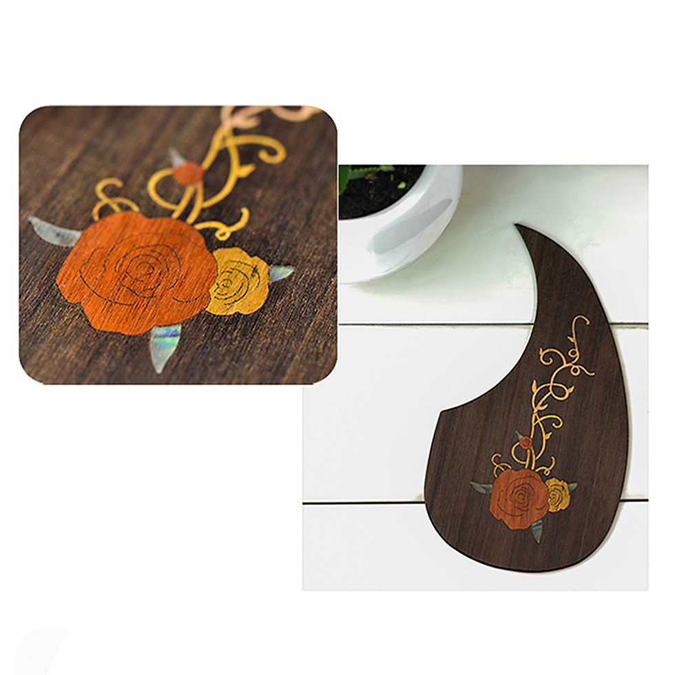 Thumbnail: MoonEmbassy Acoustic Guitar Pickguard Wooden Pick Guard for 40" 41" Guitar Ebony