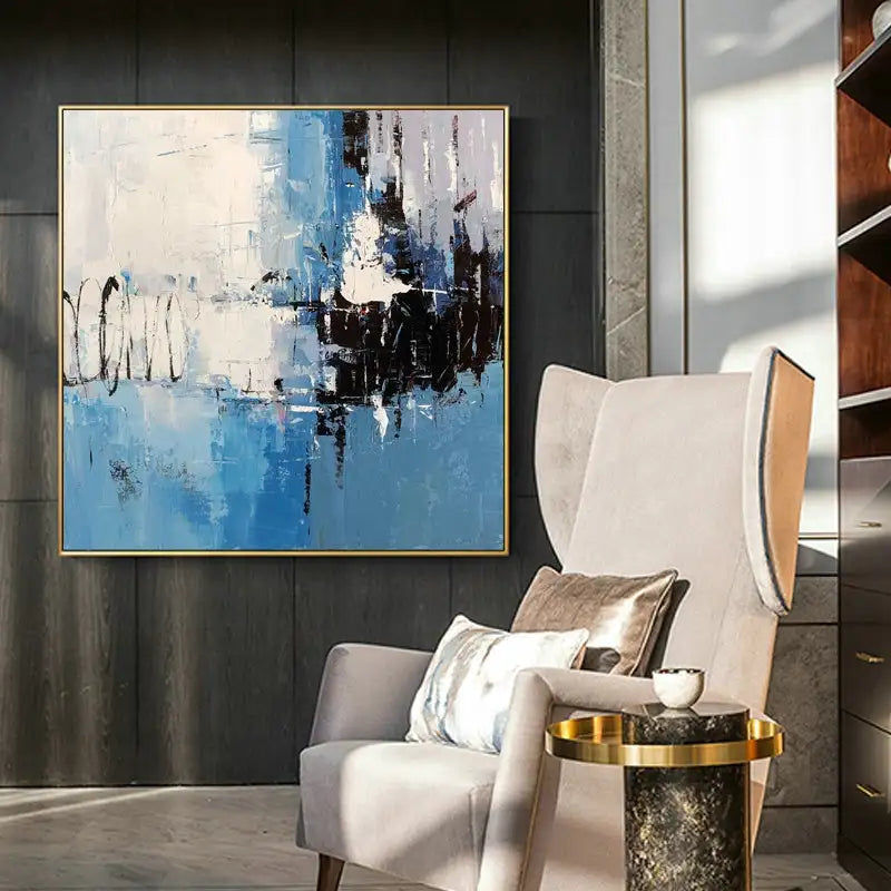 Μικρογραφία: Fine art Hand Painted 100% Handmade bule Oil Chinese canvas painting traditional
