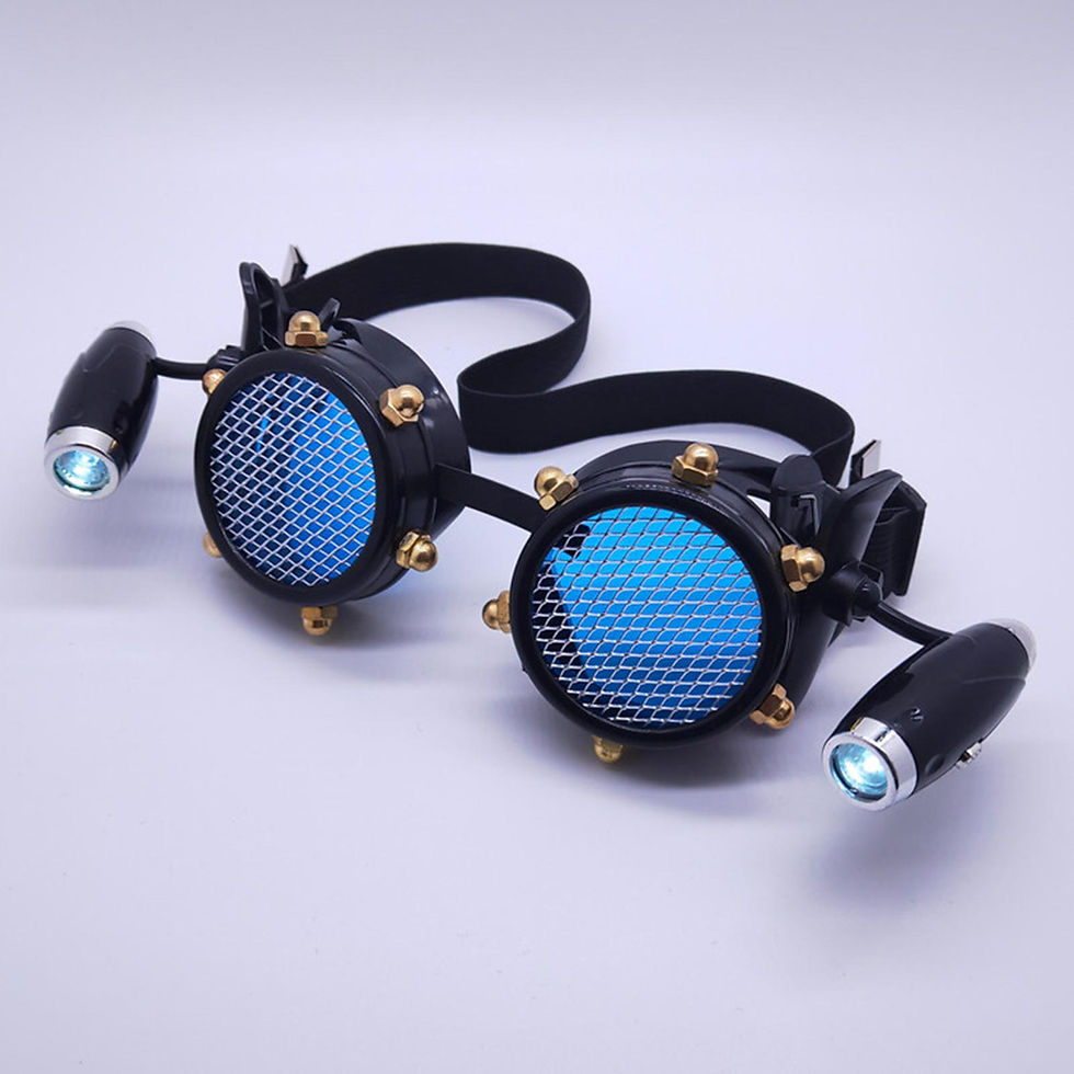 섬네일: Fashion Steampunk Style Glasses with LED Sunglasses Vintage Style Goggles