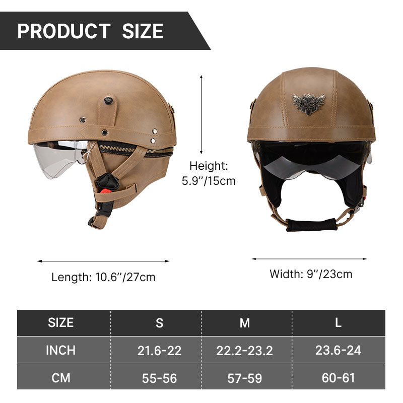 Miniatura: Vintage Half Face Motorcycle Helmet Motorbike Helmets Men Women 