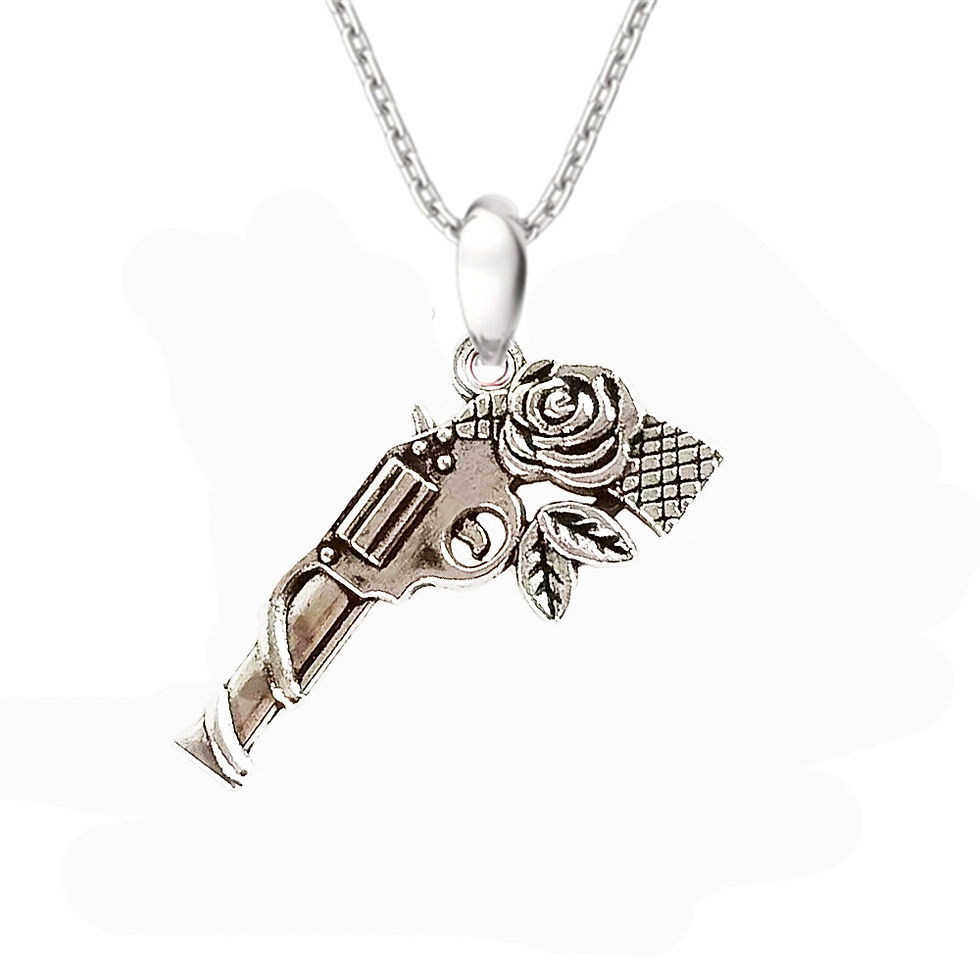 Miniaturebillede: Women's Fashion Simple Rose Revolver Punk Pendant Necklace