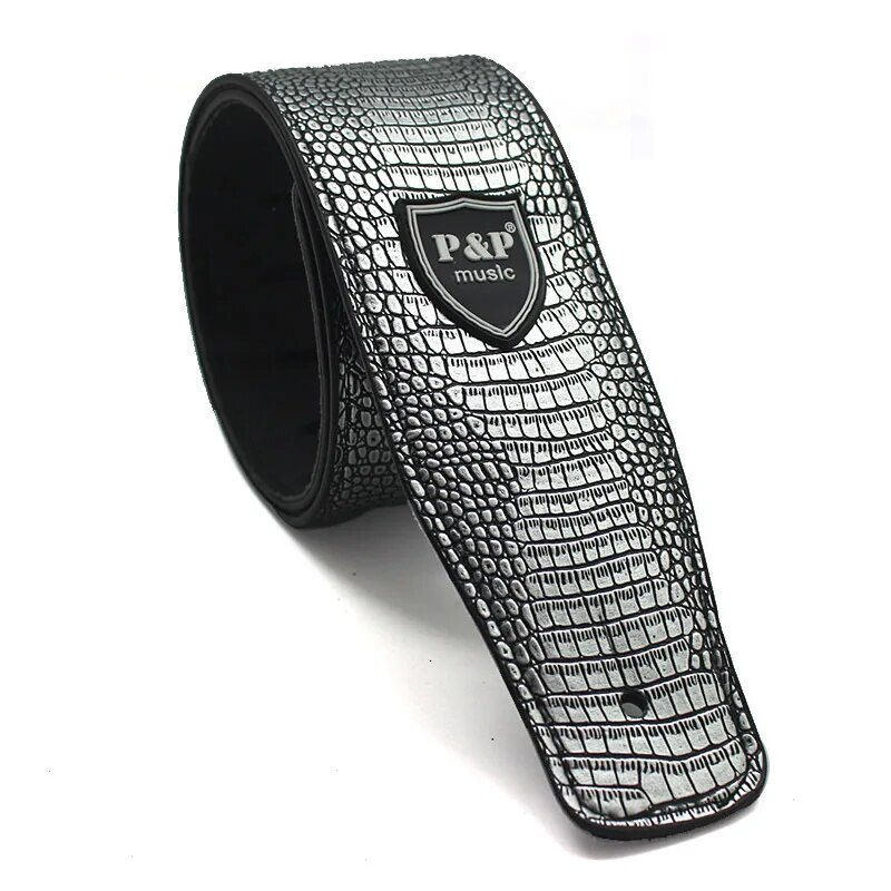Thumbnail: Crocodile Pattern PU Leather Electric Acoustic Folk Bass Guitar Strap 160cm*2.5"