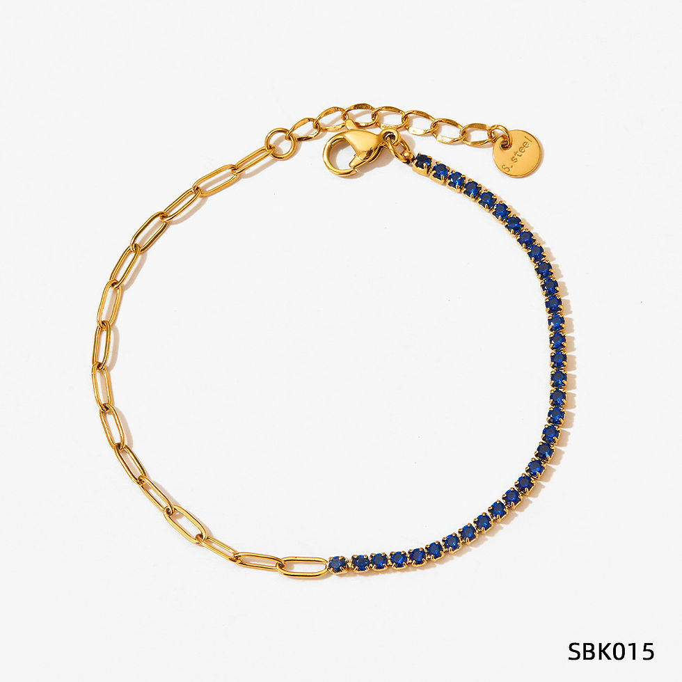 Miniatura: Stainless Steel Zircon Bracelet European And American PVD Vacuum Gold Plated