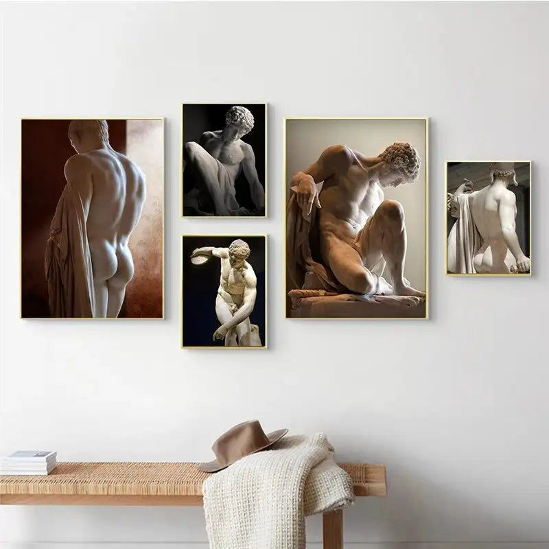 Μικρογραφία: Greek Statue Plaster Sculpture Artwork David Art Canvas Painting Figure Poster a