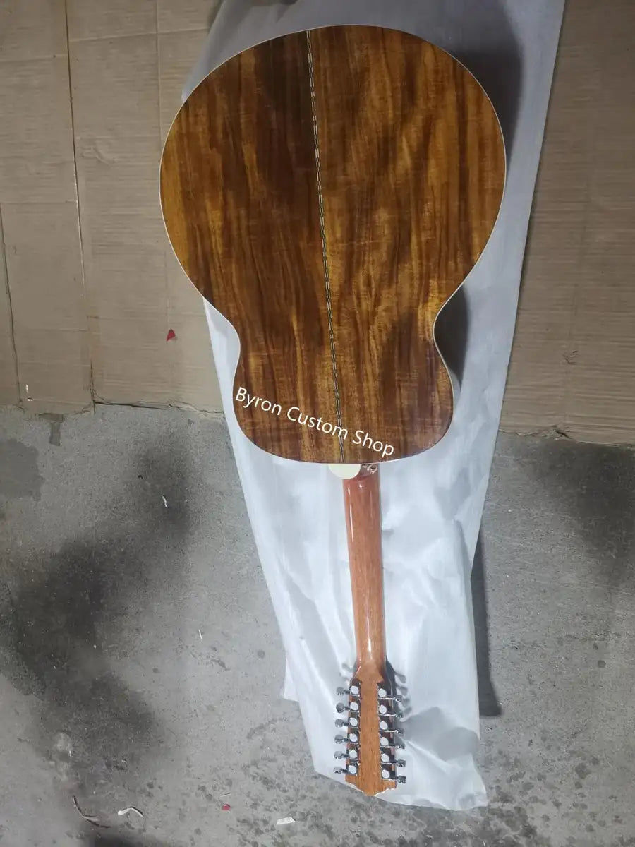Thumbnail: Livraison gratuite 12 cordes koa bois personnalisé guitare électrique guilde gui