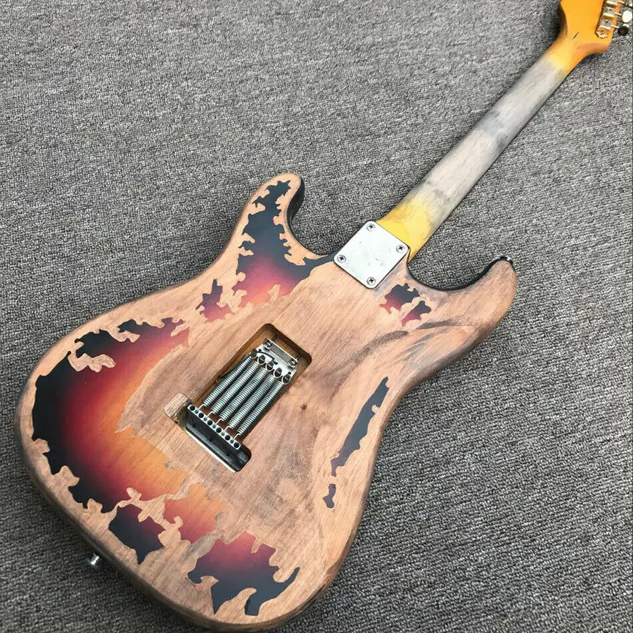 Thumbnail: In stock Vintage Sunburst remains electric guitar, handmade  alder body SRV aged