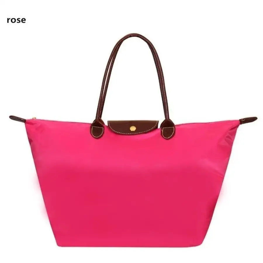 섬네일: Fashion Folding Nylon Dumpling Shape Bag Handbag Tote Bag Beach Bag for Women