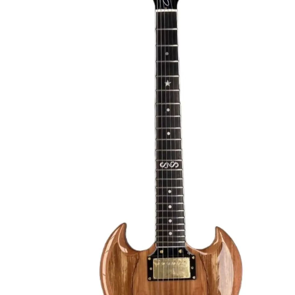 Thumbnail: sg original wood color six string double pickup electric guitar real picture