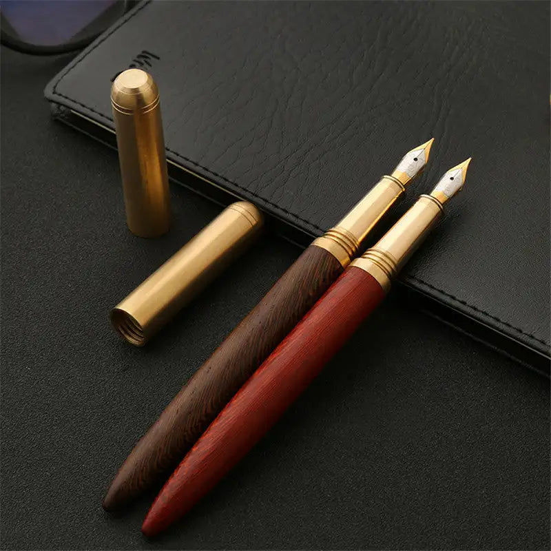 Miniatura: Coloffice 1PC Creative vintage handmade wood brass art Fountain Pens stationary 