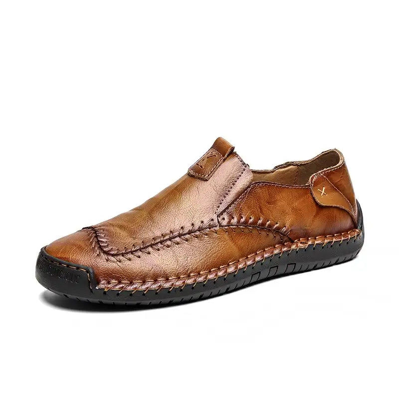 Thumbnail: New Handmade Genuine Leather Men Casual Shoes Luxury Brand Men's Loafers Fashion